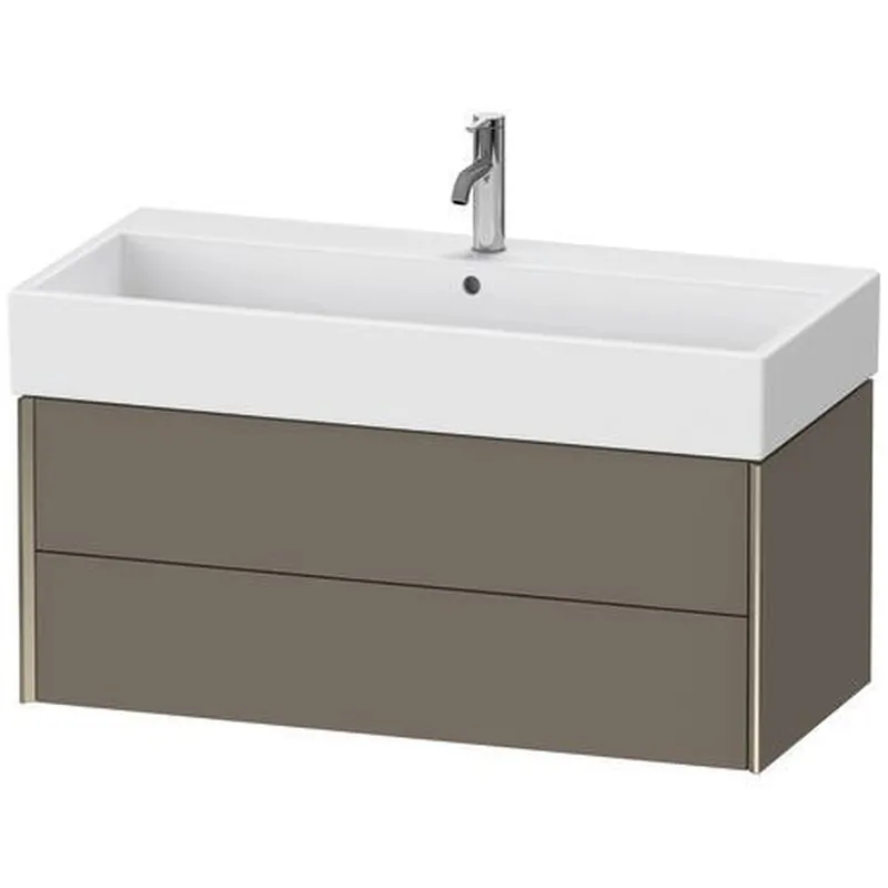 Seasonal Sale Duravit Xviu 39" x 16" x 18" Two Drawer Wall-Mount Vanity Unit, Flannel Grey Satin Matt Lacquer (XV43370B190)