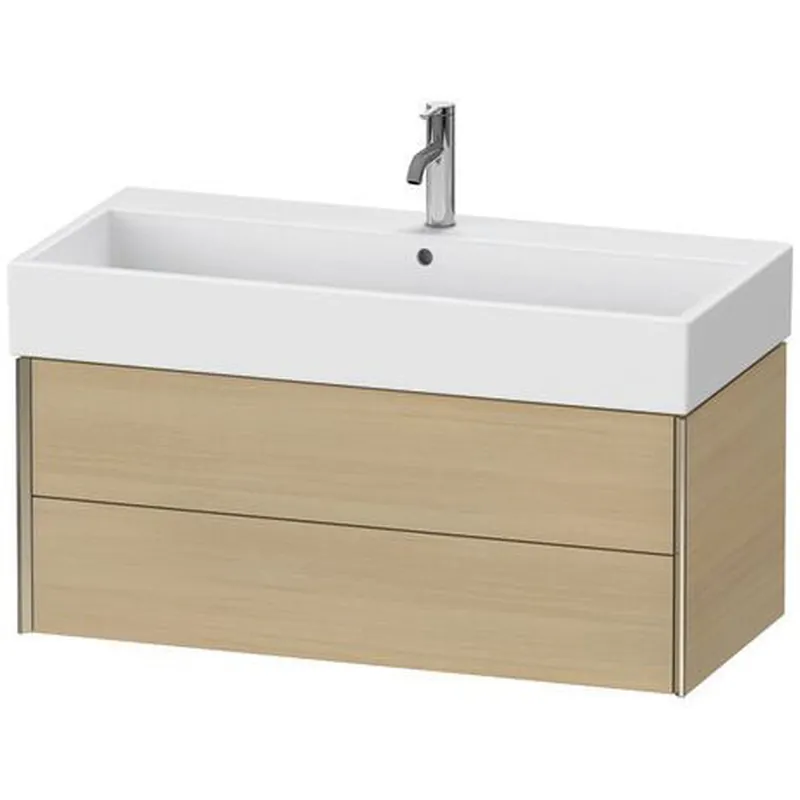 Limited Offer Duravit Xviu 39" x 16" x 18" Two Drawer Wall-Mount Vanity Unit, Mediterreanean Oak Real Wood Veneer (XV43370B171)