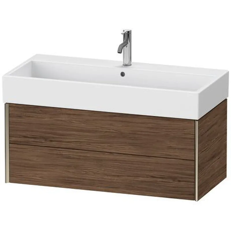 Duravit Xviu 39" x 16" x 18" Two Drawer Wall-Mount Vanity Unit, Walnut Dark (XV43370B121) Cheap
