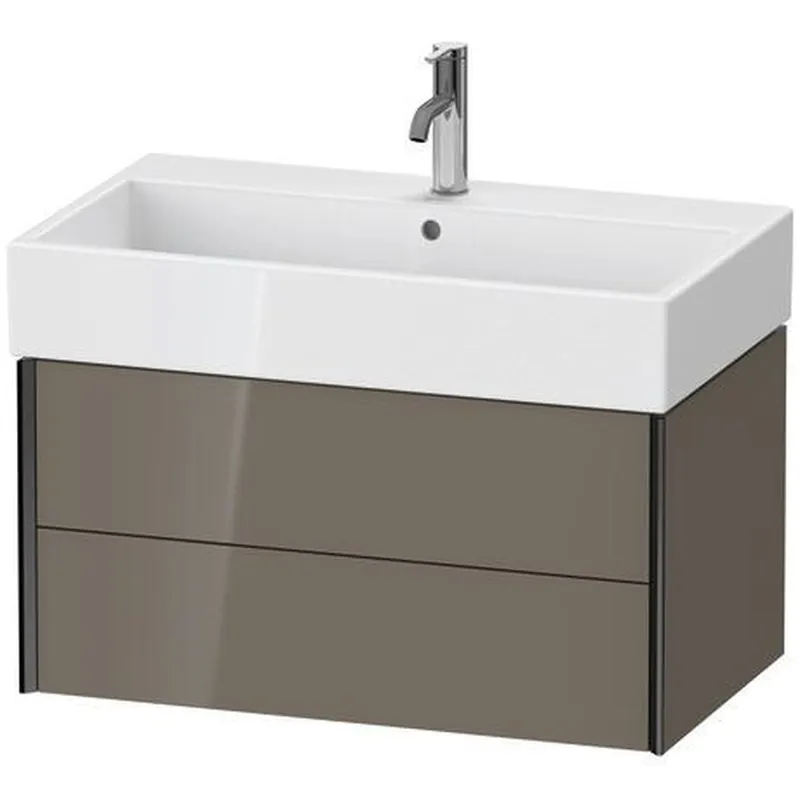 Duravit Xviu 31" x 16" x 18" Two Drawer Wall-Mount Vanity Unit, Flannel Grey High Gloss Lacquer (XV43360B289) Final Sale