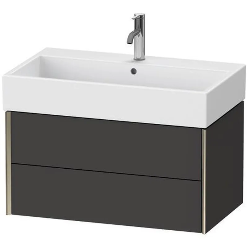 Express Delivery Duravit Xviu 31" x 16" x 18" Two Drawer Wall-Mount Vanity Unit, Graphite Super Matt (XV43360B180)