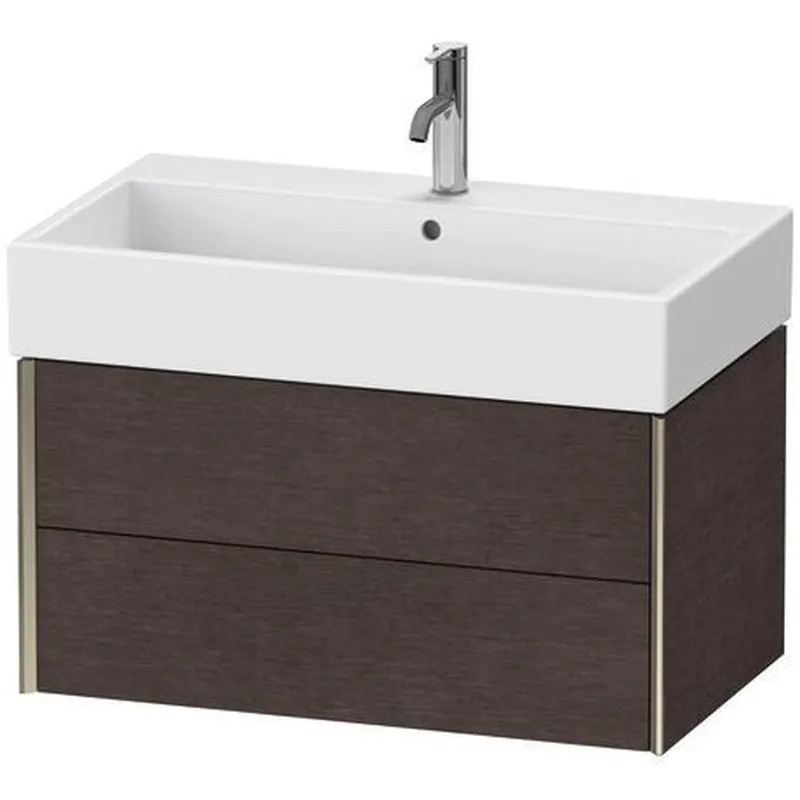 Flash Sale Duravit Xviu 31" x 16" x 18" Two Drawer Wall-Mount Vanity Unit, Brushed Dark Oak Real Wood Veneer (XV43360B172)