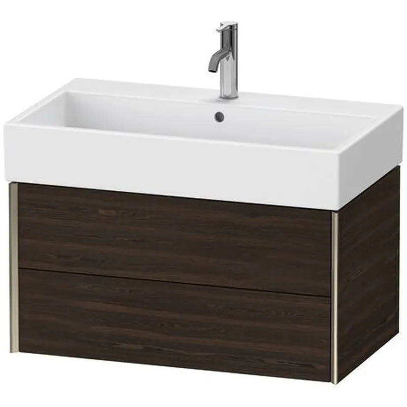 Duravit Xviu 31" x 16" x 18" Two Drawer Wall-Mount Vanity Unit, Brushed Walnut Real Wood Veneer (XV43360B169) Warranty Included