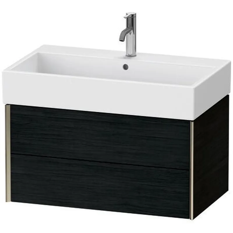 Certified Duravit Xviu 31" x 16" x 18" Two Drawer Wall-Mount Vanity Unit, Oak Black (XV43360B116)