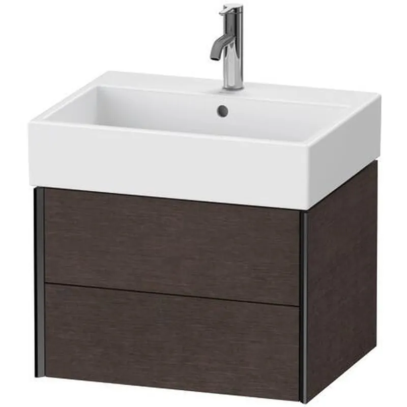 Duravit Xviu 23" x 16" x 18" Two Drawer Wall-Mount Vanity Unit, Brushed Dark Oak Real Wood Veneer (XV43340B272) Crafted
