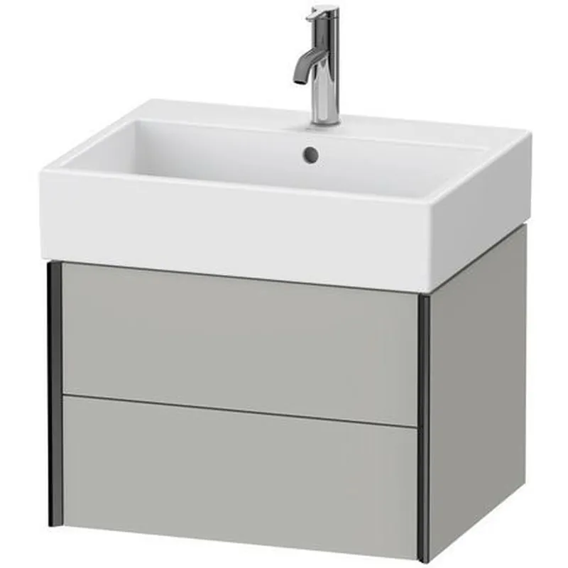 Duravit Xviu 23" x 16" x 18" Two Drawer Wall-Mount Vanity Unit, Concrete Grey Matt (XV43340B207) Secure Checkout