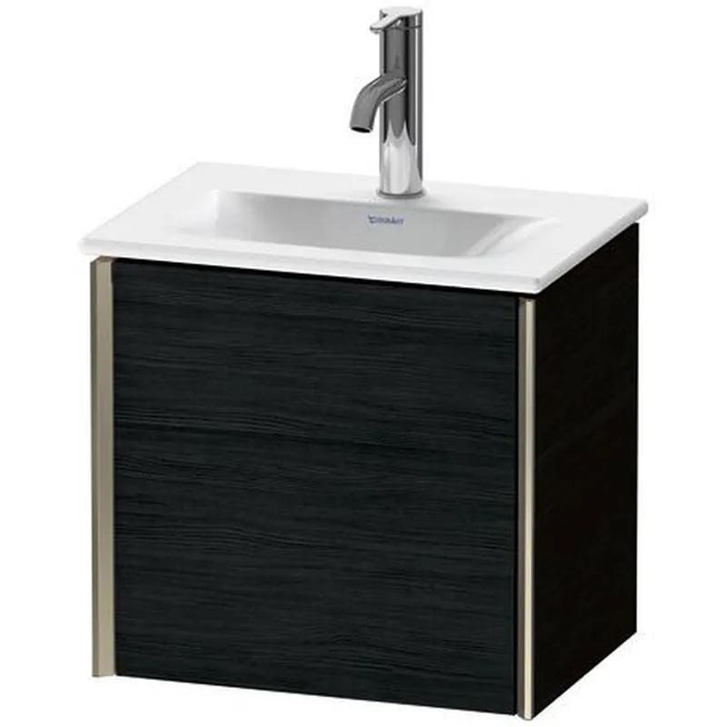 Best Choice Duravit Xviu 17" x 16" x 12" One Door Wall-Mount Vanity Unit With Left Hinge, Oak Black (XV4030LB116)
