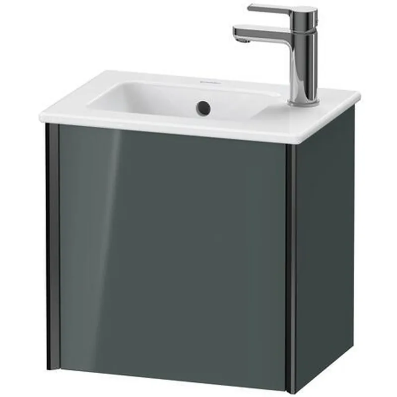 Duravit Xviu 16" x 16" x 11" One Door Wall-Mount Vanity Unit With Right Hinge, Dolomiti Grey High Gloss Lacquer (XV4024RB238) While Supplies Last