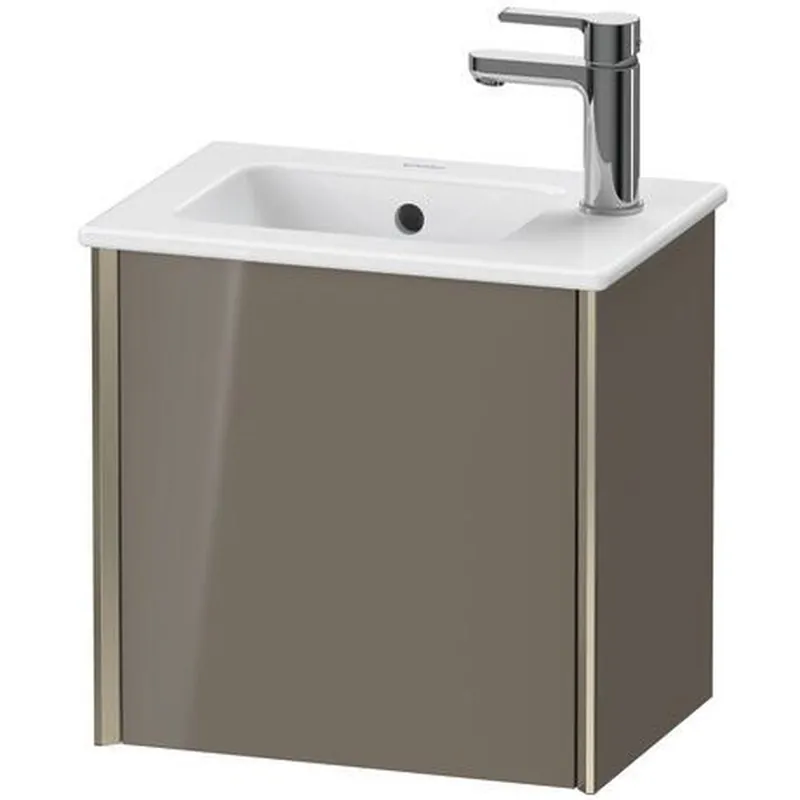Weekend Sale Duravit Xviu 16" x 16" x 11" One Door Wall-Mount Vanity Unit With Right Hinge, Flannel Grey High Gloss Lacquer (XV4024RB189)