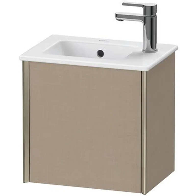 Luxury Duravit Xviu 16" x 16" x 11" One Door Wall-Mount Vanity Unit With Right Hinge, Linen (XV4024RB175)