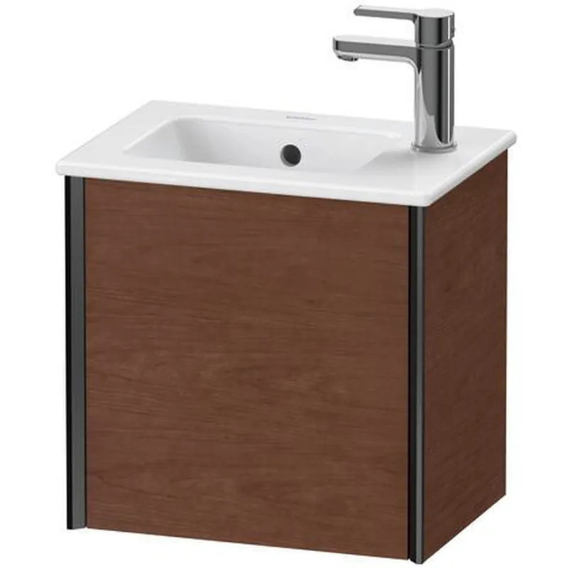 Free Shipping Duravit Xviu 16" x 16" x 11" One Door Wall-Mount Vanity Unit With Left Hinge, American Walnut (XV4024LB213)