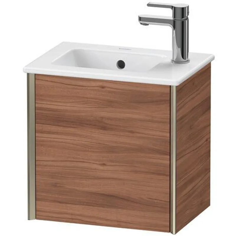Worldwide Shipping Duravit Xviu 16" x 16" x 11" One Door Wall-Mount Vanity Unit With Left Hinge, Natural Walnut (XV4024LB179)