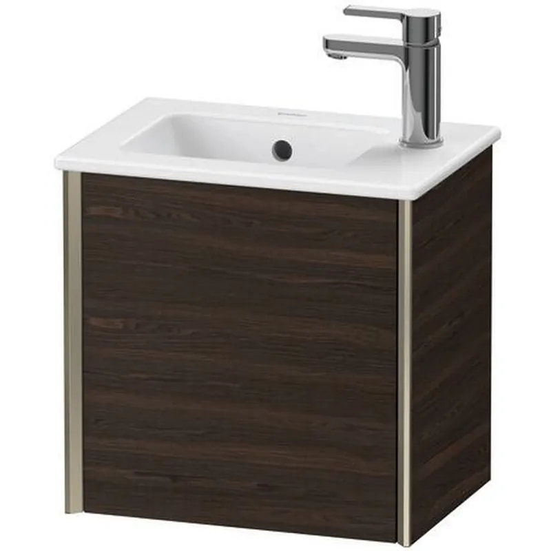 Duravit Xviu 16" x 16" x 11" One Door Wall-Mount Vanity Unit With Left Hinge, Brushed Walnut Real Wood Veneer (XV4024LB169) Fast Shipping