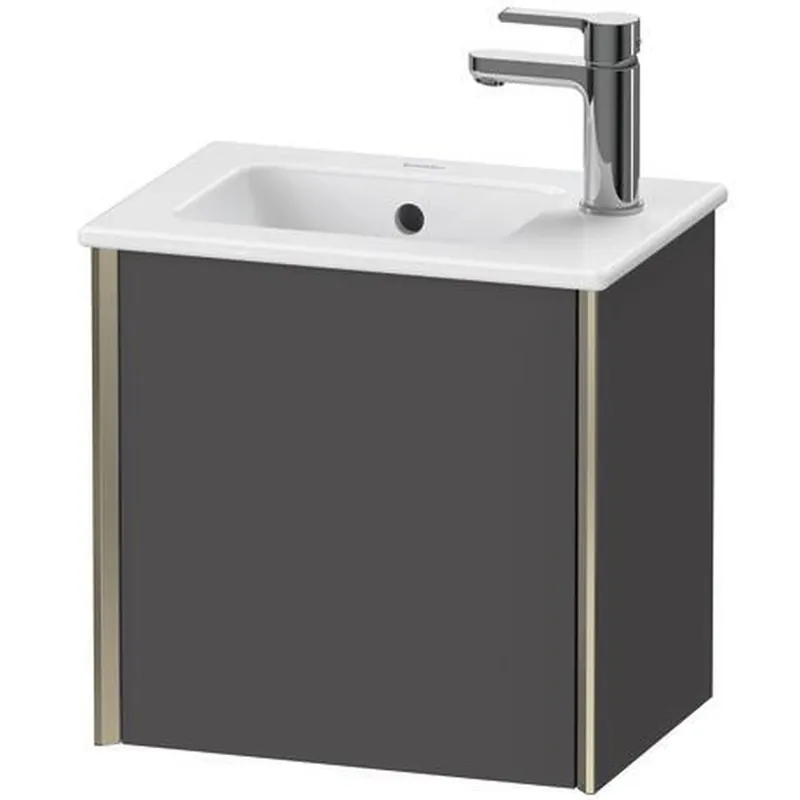 Buy Today Duravit Xviu 16" x 16" x 11" One Door Wall-Mount Vanity Unit With Left Hinge, Graphite Matt (XV4024LB149)