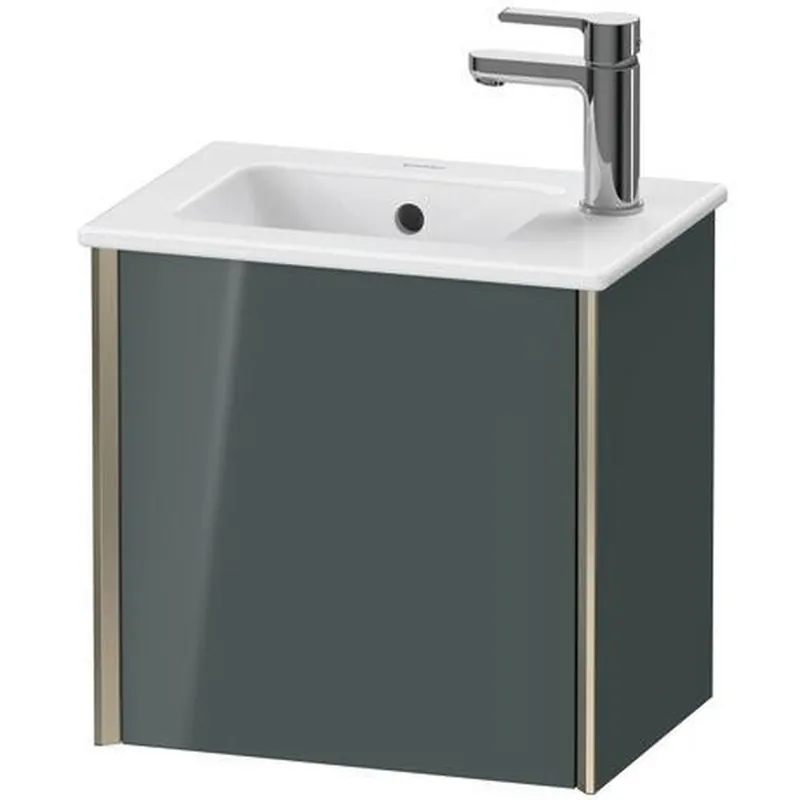 Duravit Xviu 16" x 16" x 11" One Door Wall-Mount Vanity Unit With Left Hinge, Dolomiti Grey High Gloss Lacquer (XV4024LB138) Express Delivery