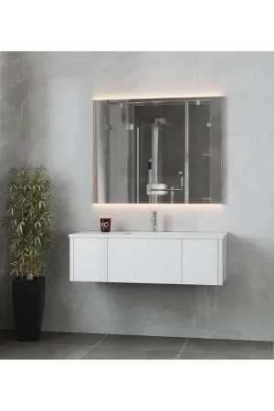 Laviva Legno 48" Alabaster White Vanity Base and Matte White Solid Surface Countertop With Integrated Sink Cheap