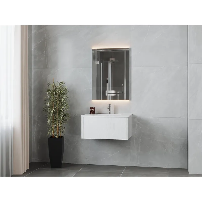 Laviva Legno 30" Alabaster White Vanity Base and Matte White Solid Surface Countertop With Integrated Sink Special Offer