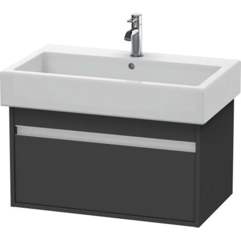 Duravit Ketho 30" x 16" x 17" Wall-Mount Vanity Unit in Graphite Matt (KT668704949) Express Delivery