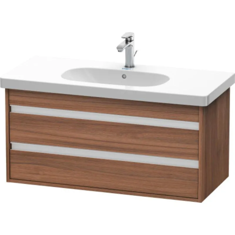 Duravit Ketho 39" x 19" x 18" Two Drawer Wall-Mount Vanity Unit in Natural Walnut (KT664807979) Time-Limited