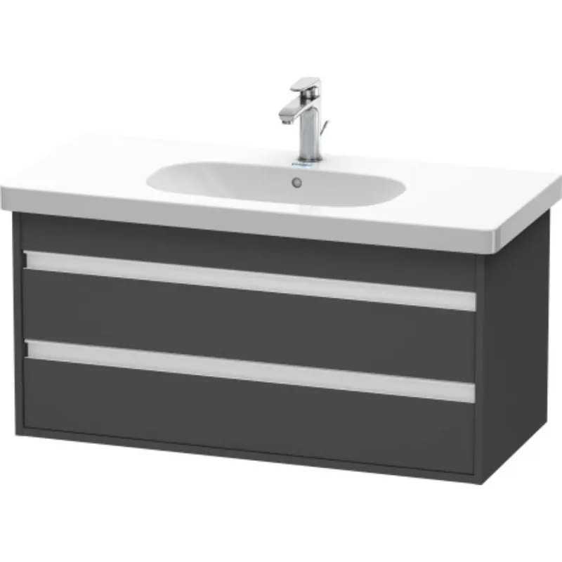 Limited Offer Duravit Ketho 39" x 19" x 18" Two Drawer Wall-Mount Vanity Unit in Graphite Matt (KT664804949)