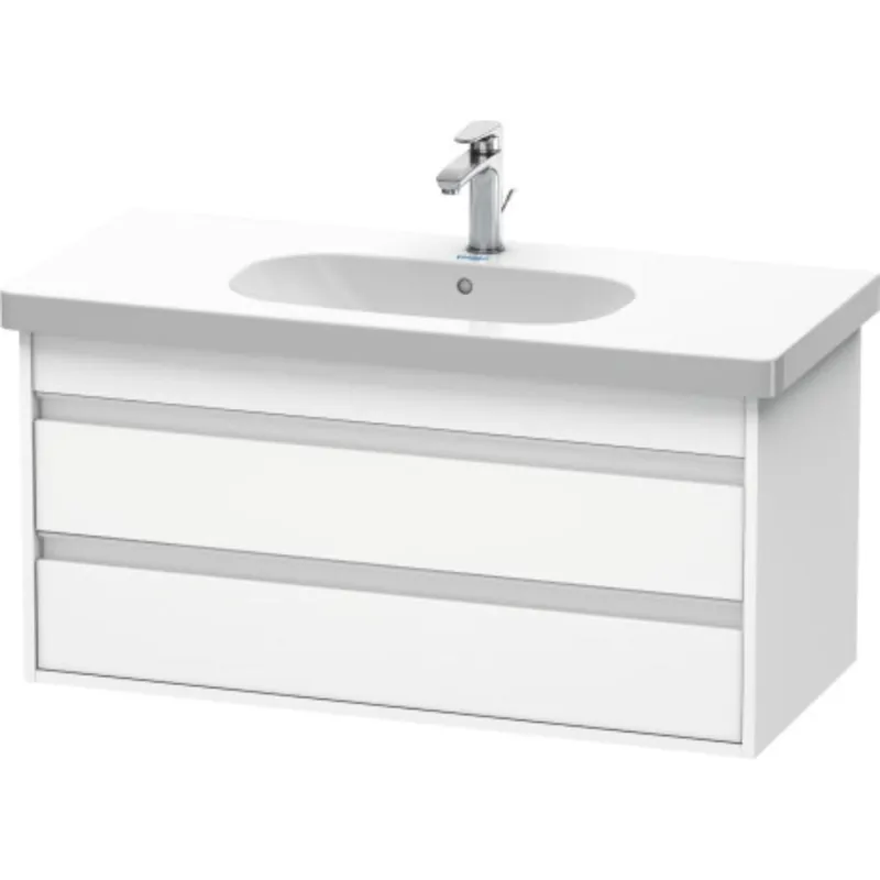 Seasonal Sale Duravit Ketho 39" x 19" x 18" Two Drawer Wall-Mount Vanity Unit in White Matt (KT664801818)