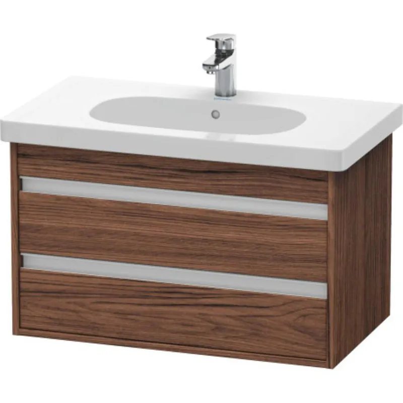 Duravit Ketho 31" x 19" x 18" Two Drawer Wall-Mount Vanity Unit in Walnut Dark (KT664702121) Free Shipping