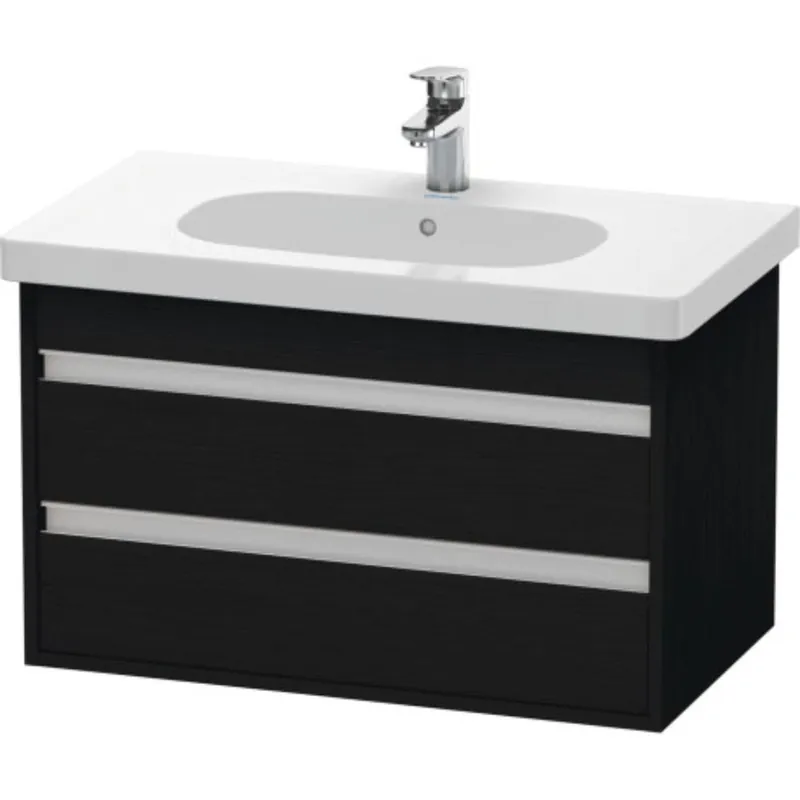 Holiday Sale Duravit Ketho 31" x 19" x 18" Two Drawer Wall-Mount Vanity Unit in Oak Black (KT664701616)
