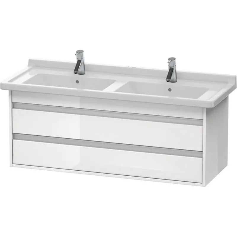 Markdown Duravit Ketho 47" x 19" x 18" Two Drawer Wall-Mount Vanity Unit in White High Gloss (KT664602222)