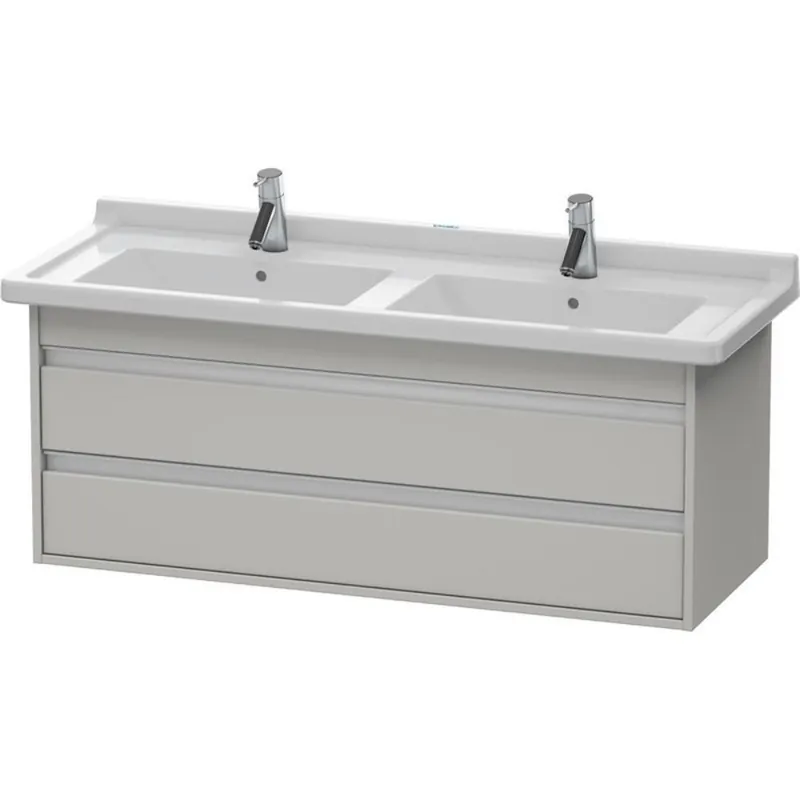 While Supplies Last Duravit Ketho 47" x 19" x 18" Two Drawer Wall-Mount Vanity Unit in Concrete Grey Matt (KT664600707)