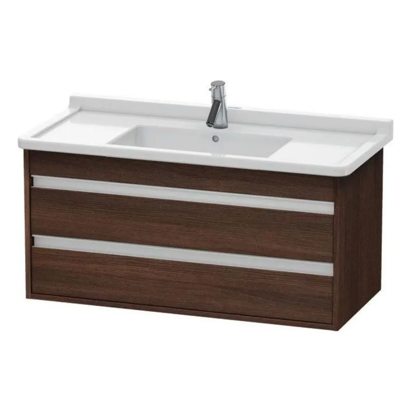 Brand New Duravit Ketho 39" x 19" x 18" Two Drawer Wall-Mount Vanity Unit in Chestnut Dark (KT664505353)
