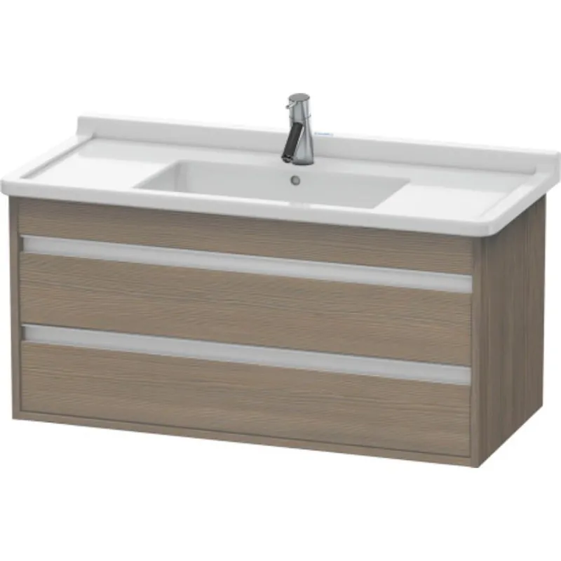 Duravit Ketho 39" x 19" x 18" Two Drawer Wall-Mount Vanity Unit in Oak Terra (KT664503535) Worldwide Shipping