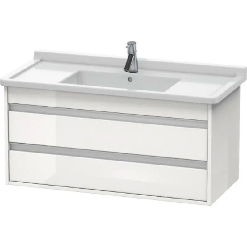 In Demand Duravit Ketho 39" x 19" x 18" Two Drawer Wall-Mount Vanity Unit in White High Gloss (KT664502222)