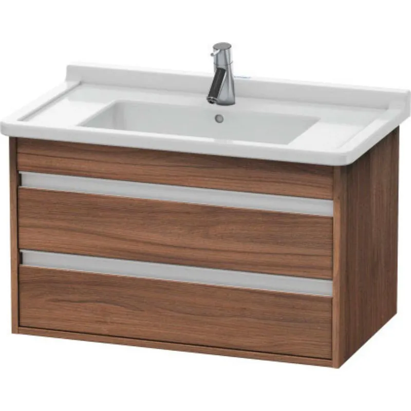 Express Delivery Duravit Ketho 31" x 19" x 18" Two Drawer Wall-Mount Vanity Unit in Natural Walnut (KT664407979)