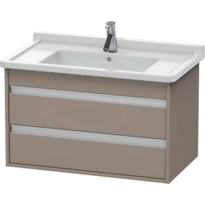 Crafted Duravit Ketho 31" x 19" x 18" Two Drawer Wall-Mount Vanity Unit in Basalt Matt (KT664404343)