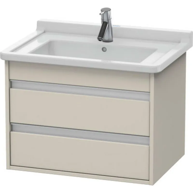 Duravit Ketho 26" x 19" x 18" Two Drawer Wall-Mount Vanity Unit in Taupe Matt (KT664309191) Fresh Stock