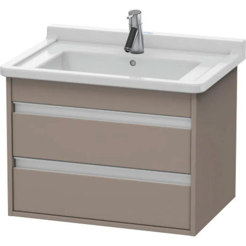 Duravit Ketho 26" x 19" x 18" Two Drawer Wall-Mount Vanity Unit in Basalt Matt (KT664304343) In Demand