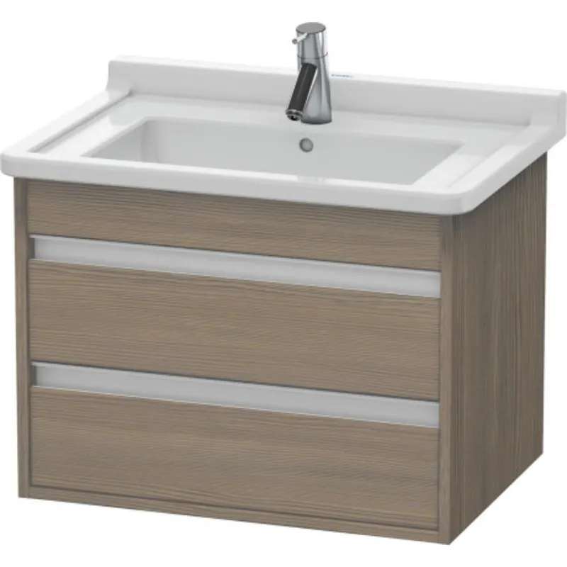 Duravit Ketho 26" x 19" x 18" Two Drawer Wall-Mount Vanity Unit in Oak Terra (KT664303535) While Supplies Last