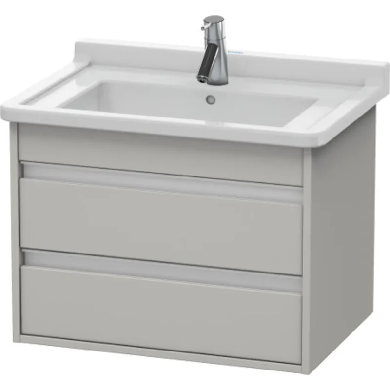 Duravit Ketho 26" x 19" x 18" Two Drawer Wall-Mount Vanity Unit in Concrete Grey Matt (KT664300707) Price Cut