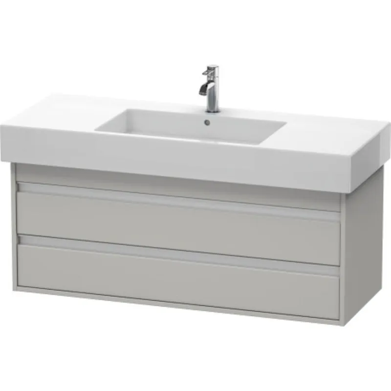 Direct From Factory Duravit Ketho 47" x 19" x 18" Two Drawer Wall-Mount Vanity Unit in Concrete Grey Matt (KT664200707)