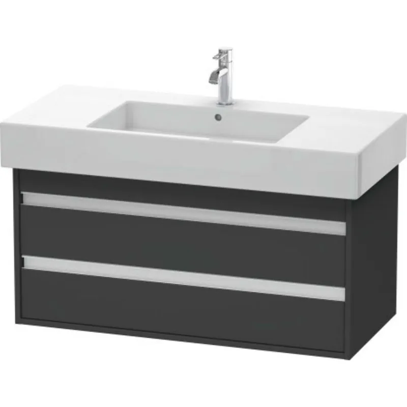 Duravit Ketho 39" x 19" x 18" Two Drawer Wall-Mount Vanity Unit in Graphite Matt (KT664104949) Low Price