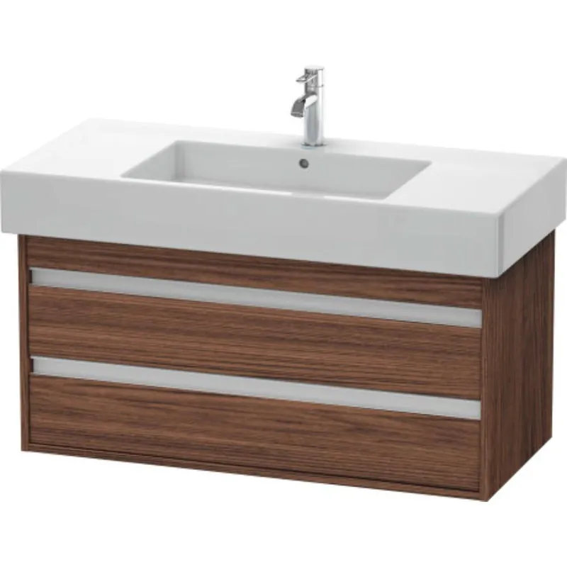 Duravit Ketho 39" x 19" x 18" Two Drawer Wall-Mount Vanity Unit in Walnut Dark (KT664102121) Limited Offer