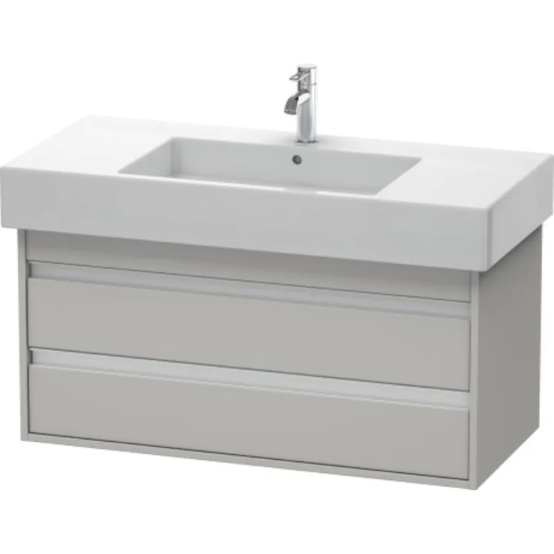 Duravit Ketho 39" x 19" x 18" Two Drawer Wall-Mount Vanity Unit in Concrete Grey Matt (KT664100707) Trending