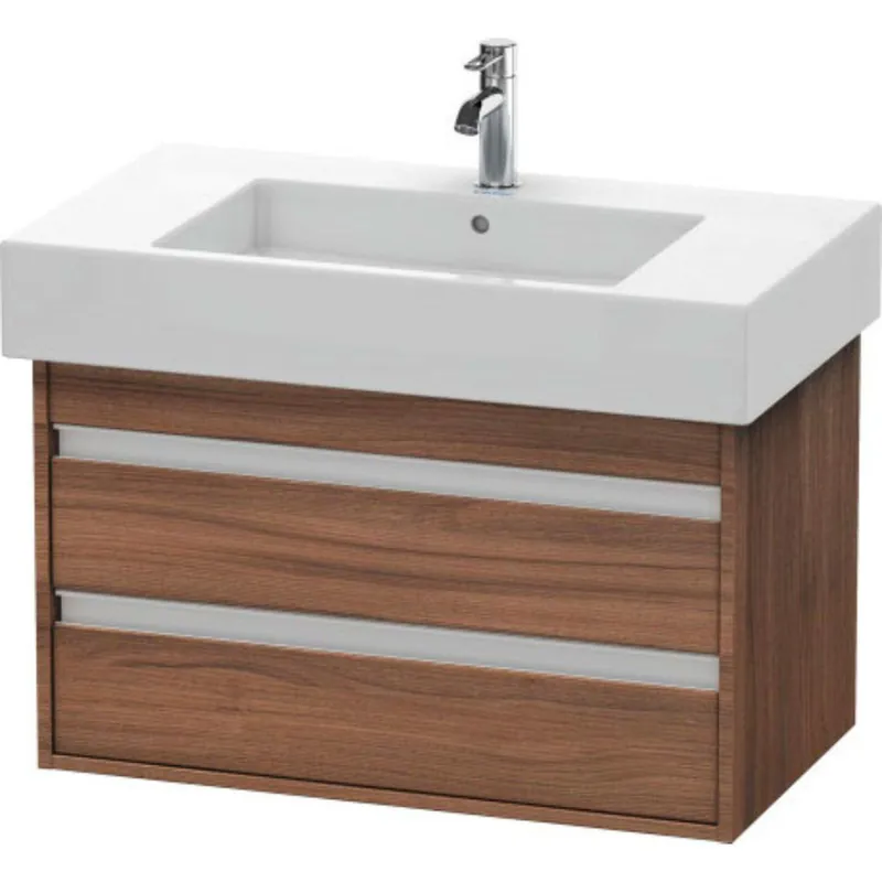 Limited Offer Duravit Ketho 31" x 19" x 18" Two Drawer Wall-Mount Vanity Unit in Natural Walnut (KT664007979)