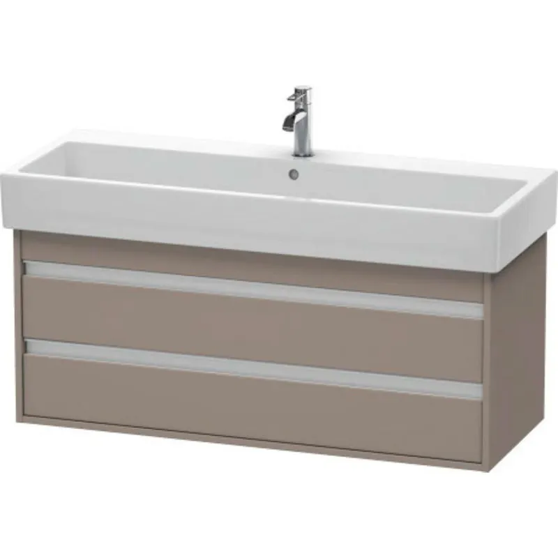 Grab Now Duravit Ketho 45" x 19" x 17" Two Drawer Wall-Mount Vanity Unit in Basalt Matt (KT663904343)