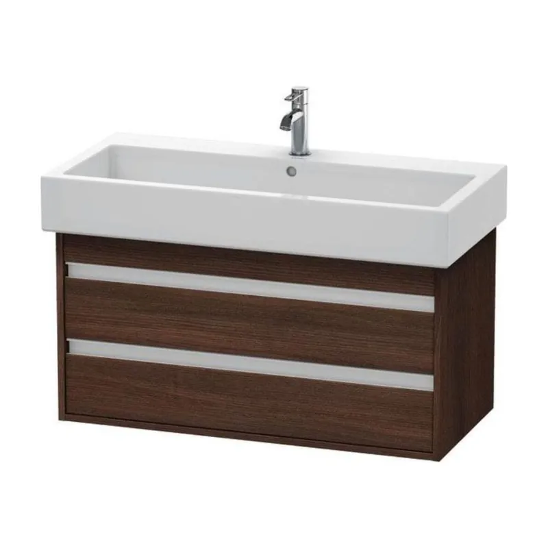 Duravit Ketho 37" x 19" x 17" Two Drawer Wall-Mount Vanity Unit in Chestnut Dark (KT663805353) Fresh Stock