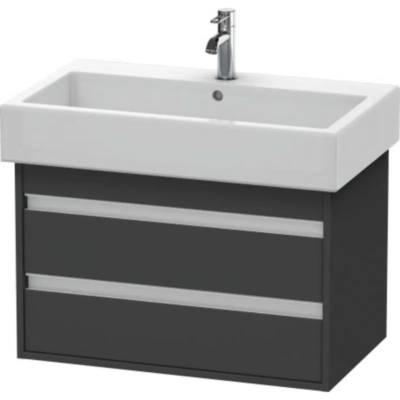 Shop Now Duravit Ketho 30" x 19" x 17" Two Drawer Wall-Mount Vanity Unit in Graphite Matt (KT663704949)