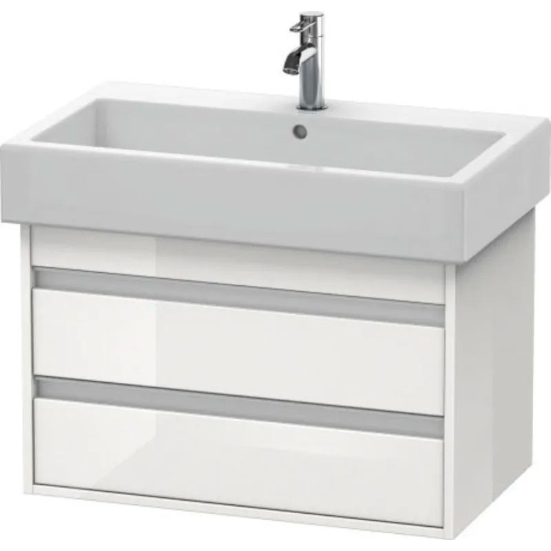 Duravit Ketho 30" x 19" x 17" Two Drawer Wall-Mount Vanity Unit in White High Gloss (KT663702222) Price Cut