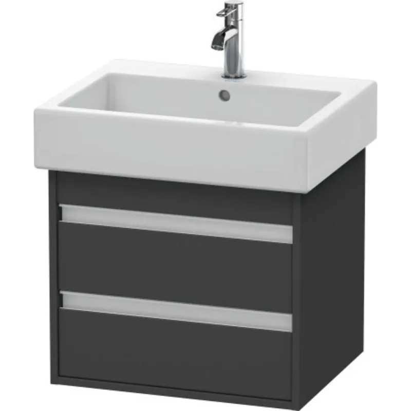 Duravit Ketho 22" x 19" x 17" Two Drawer Wall-Mount Vanity Unit in Graphite Matt (KT663604949) Deal