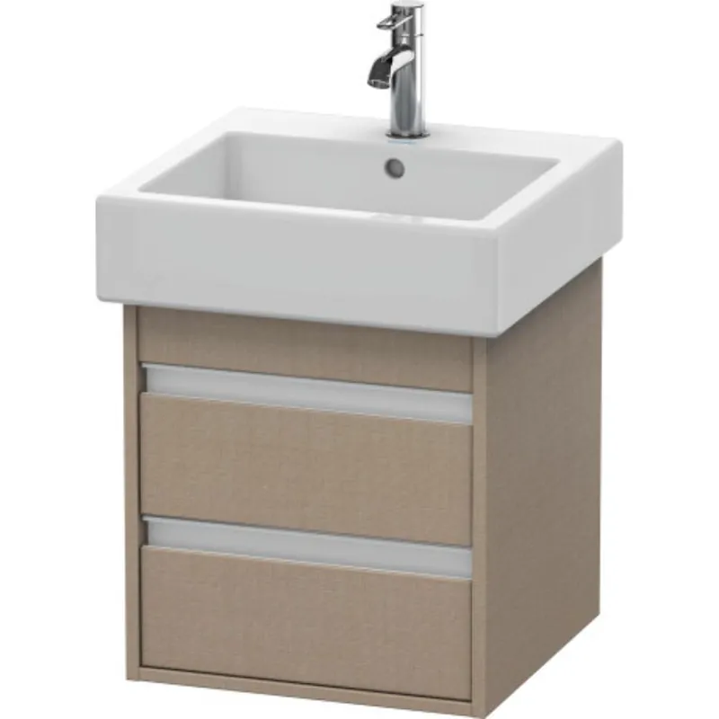 New Release Duravit Ketho 18" x 19" x 17" Two Drawer Wall-Mount Vanity Unit in Linen (KT663507575)