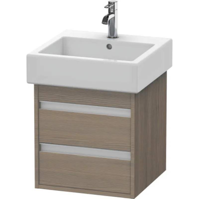 Duravit Ketho 18" x 19" x 17" Two Drawer Wall-Mount Vanity Unit in Oak Terra (KT663503535) Last Chance